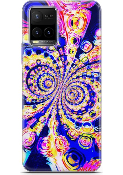 Vivo Y33T Kılıf Uv Baskılı Abxbi 1 Arka Kapak Renkli Hipnoz