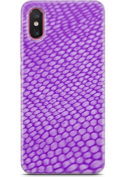 Xiaomi Mi 8 Pro Kılıf Uv Baskılı Abxbi 10 Darbe Emici Mor Petek
