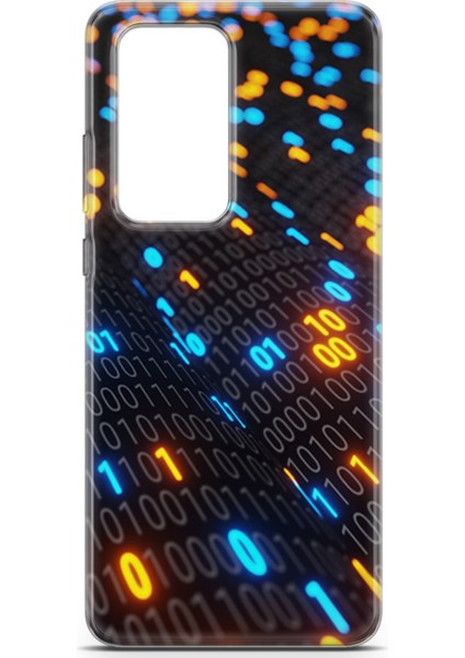 Huawei P40 Pro Kılıf Uv Baskılı Abxbi 5 Arka Kapak Binary Kod