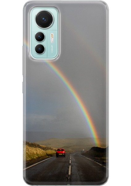 Xiaomi 12 Lite Kılıf Uv Baskılı Abxbi 6 Kapak Gökkuşağı