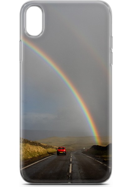 Apple iPhone Xr Kılıf Uv Baskılı Abxbi 6 Tasarım Gökkuşağı