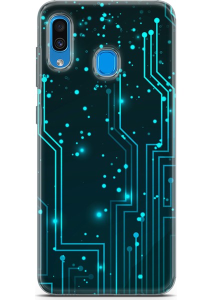 Samsung Galaxy A20 Kılıf Uv Baskılı Abxbi 7 Darbe Emici Devreler Tron