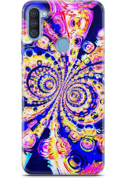 Samsung Galaxy A11 Kılıf Uv Baskılı Abxbi 1 Tasarım Renkli Hipnoz