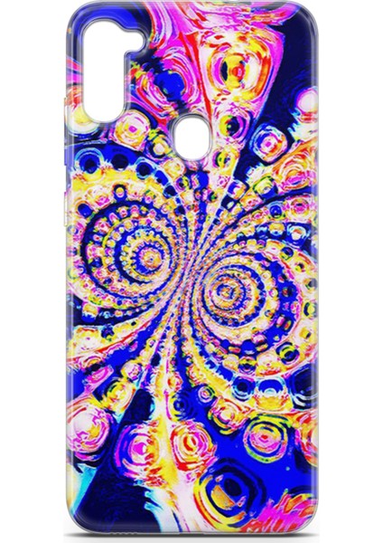 Samsung Galaxy A11 Kılıf Uv Baskılı Abxbi 1 Tasarım Renkli Hipnoz