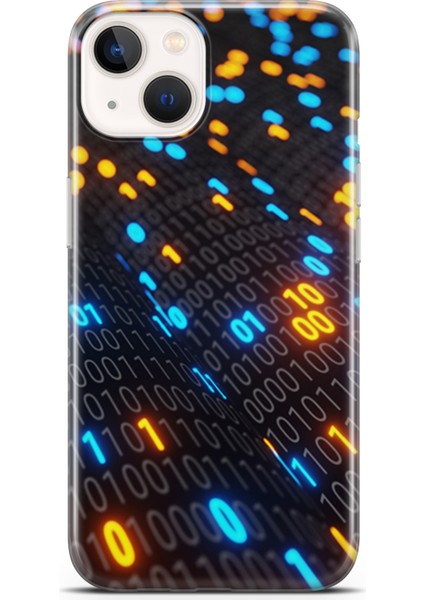 Apple iPhone 13 Mini Kılıf Uv Baskılı Abxbi 5 Baskılı Binary Kod