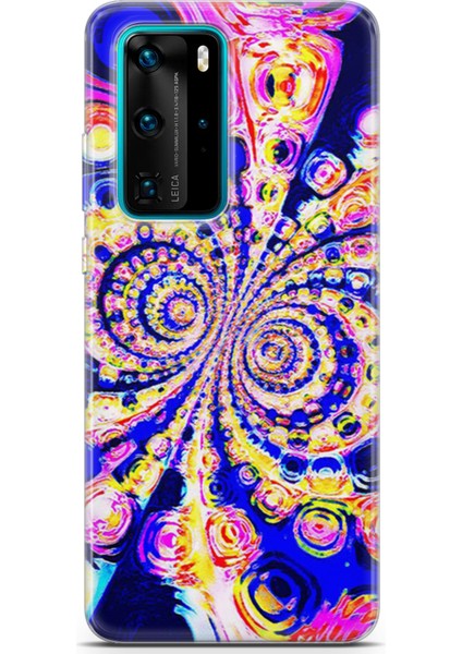 Huawei P40 Pro Kılıf Uv Baskılı Abxbi 1 Desenli Renkli Hipnoz