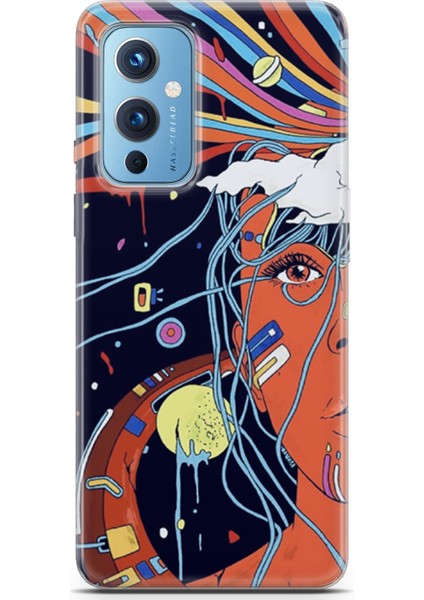 Oneplus 9 Kılıf Uv Baskılı Abxbi 3 Tasarım Soyut Yüz