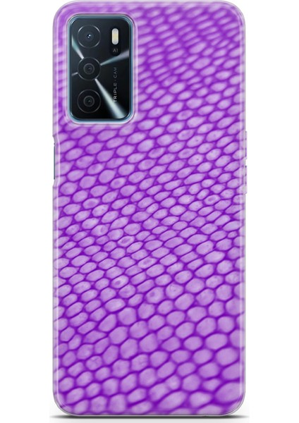 Oppo A16 Kılıf Uv Baskılı Abxbi 10 Kapak Mor Petek