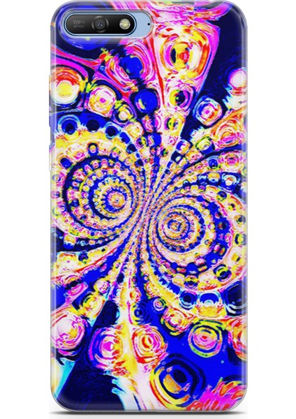 Huawei Y6 2018 Kılıf Uv Baskılı Abxbi 1 Darbe Emici Renkli Hipnoz
