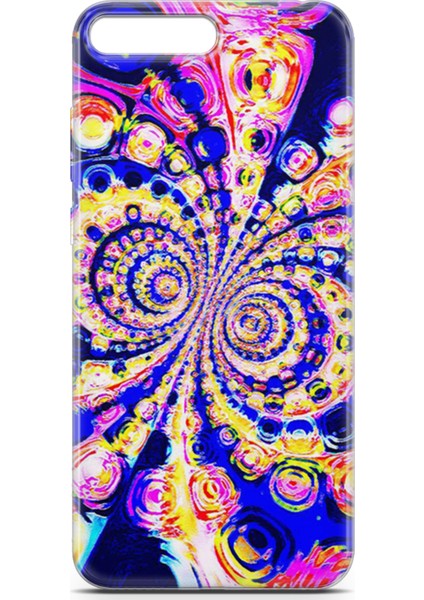 Huawei Y6 2018 Kılıf Uv Baskılı Abxbi 1 Darbe Emici Renkli Hipnoz