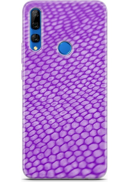 Huawei Y9 Prime 2019 Kılıf Uv Baskılı Abxbi 10 Kapak Mor Petek