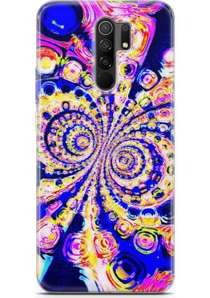 Xiaomi Redmi 9 Kılıf Uv Baskılı Abxbi 1 Kapak Renkli Hipnoz