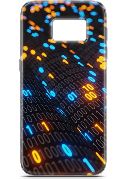 Samsung Galaxy S7 Kılıf Uv Baskılı Abxbi 5 Arka Kapak Binary Kod