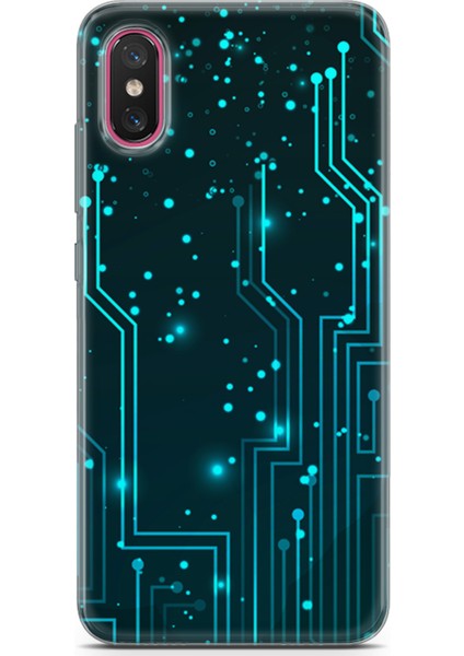 Xiaomi Mi 8 Pro Kılıf Uv Baskılı Abxbi 7 Kapak Devreler Tron