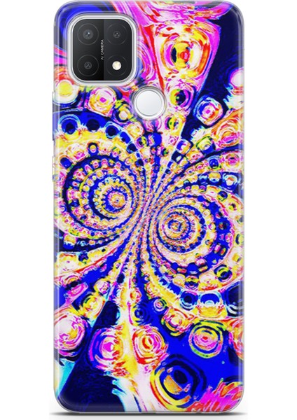 Oppo A15 Kılıf Uv Baskılı Abxbi 1 Desenli Renkli Hipnoz