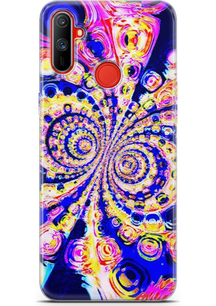 Realme C3 Kılıf Uv Baskılı Abxbi 1 Koruma Kılıfı Renkli Hipnoz
