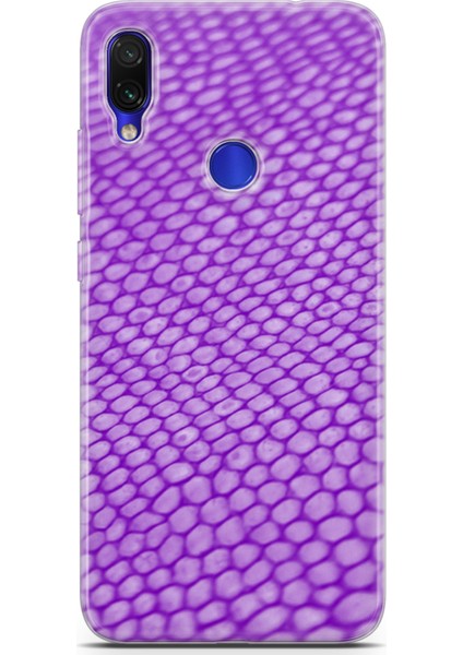 Xiaomi Redmi Note 7 Pro Kılıf Uv Baskılı Abxbi 10 Baskılı Mor Petek
