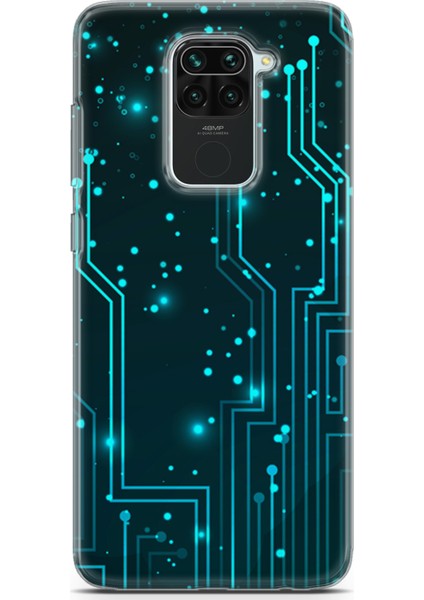 Xiaomi Redmi Note 9 Kılıf Uv Baskılı Abxbi 7 Baskılı Devreler Tron