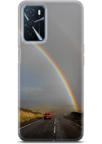 Oppo A16 Kılıf Uv Baskılı Abxbi 6 Silikon Gökkuşağı