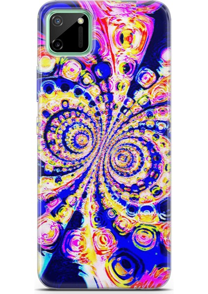 Realme C11 Kılıf Uv Baskılı Abxbi 1 Koruyucu Kılıf Renkli Hipnoz