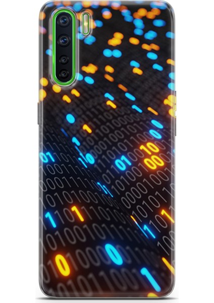 Oppo Reno3 Kılıf Uv Baskılı Abxbi 5 Kapak Binary Kod