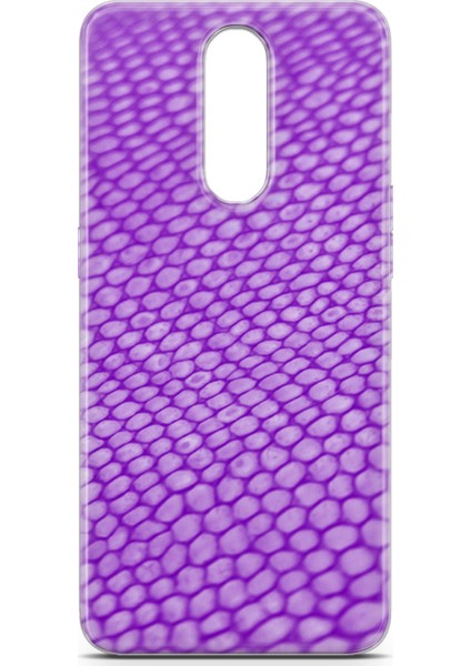 Oppo RX17 Pro Kılıf Uv Baskılı Abxbi 10 Arka Kapak Mor Petek