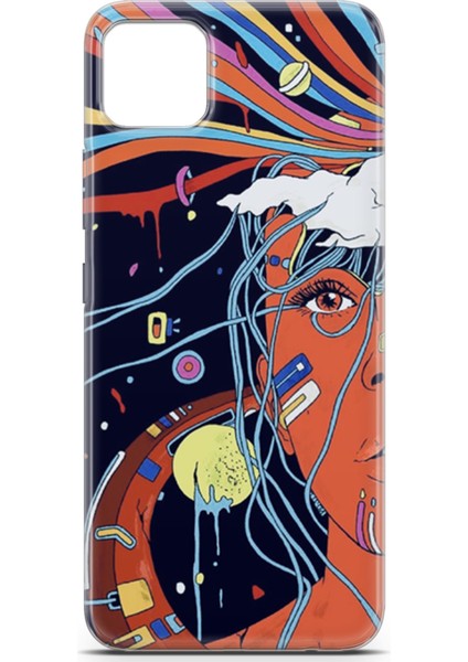 Realme C11 Kılıf Uv Baskılı Abxbi 3 Koruyucu Kılıf Soyut Yüz