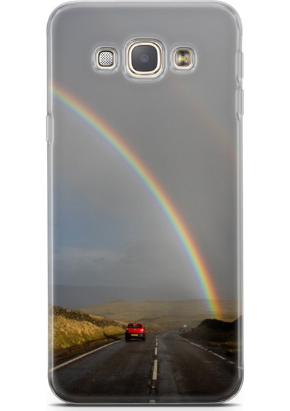 Samsung Galaxy A8 2016 Kılıf Uv Baskılı Abxbi 6 Telefon Kabı Gökkuşağı