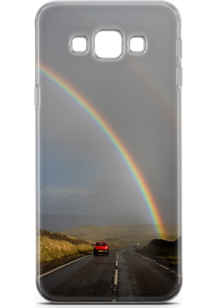 Samsung Galaxy A8 2016 Kılıf Uv Baskılı Abxbi 6 Telefon Kabı Gökkuşağı