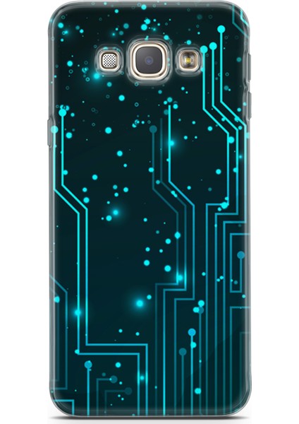 Samsung Galaxy A8 2016 Kılıf Uv Baskılı Abxbi 7 Telefon Kabı Devreler Tron