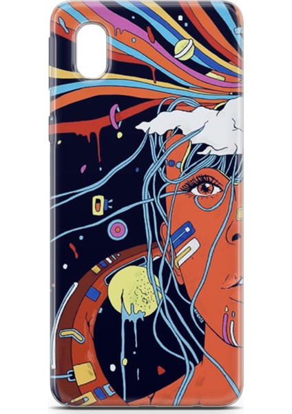 Samsung Galaxy A01 Core Kılıf Uv Baskılı Abxbi 3 Desenli Soyut Yüz