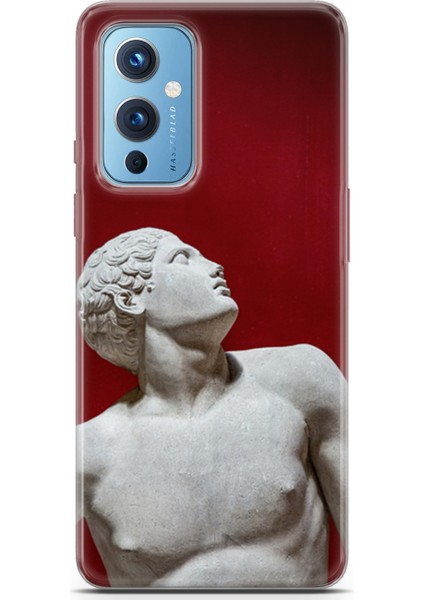 Oneplus 9 Kılıf Uv Baskılı Abxbi 2 Tasarım Heykel Kırmızı