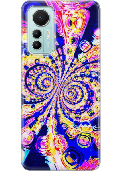 Xiaomi 12 Lite Kılıf Uv Baskılı Abxbi 1 Koruma Kılıfı Renkli Hipnoz