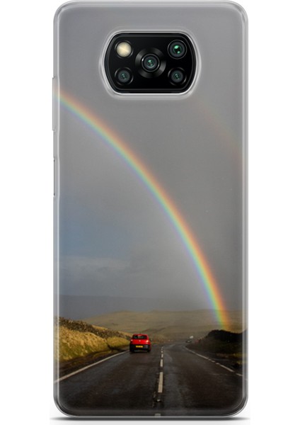 Xiaomi Poco X3 Kılıf Uv Baskılı Abxbi 6 Darbe Emici Gökkuşağı