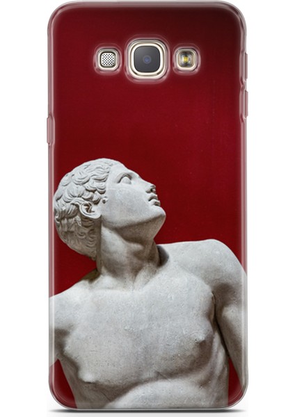 Samsung Galaxy A8 2016 Kılıf Uv Baskılı Abxbi 2 Silikon Heykel Kırmızı