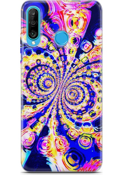 Huawei P30 Lite Kılıf Uv Baskılı Abxbi 1 Tasarım Renkli Hipnoz