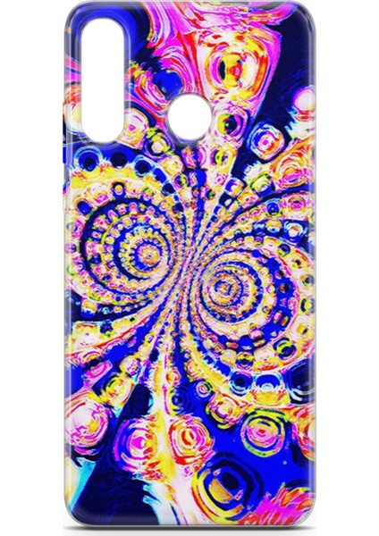 Huawei P30 Lite Kılıf Uv Baskılı Abxbi 1 Tasarım Renkli Hipnoz