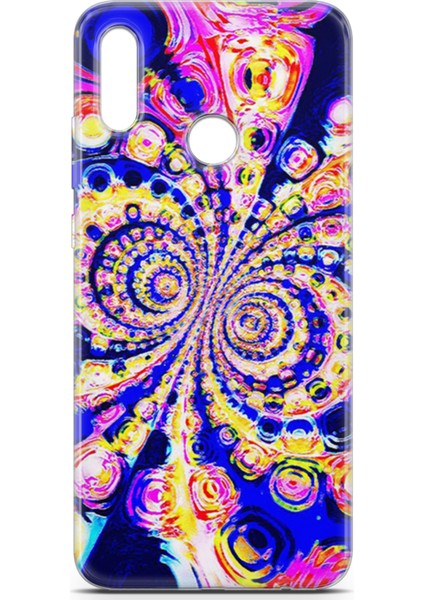 Huawei Y9 2019 Kılıf Uv Baskılı Abxbi 1 Koruyucu Kılıf Renkli Hipnoz