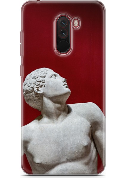Xiaomi Pocophone F1 Kılıf Uv Baskılı Abxbi 2 Arka Kapak Heykel Kırmızı