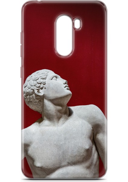 Xiaomi Pocophone F1 Kılıf Uv Baskılı Abxbi 2 Arka Kapak Heykel Kırmızı