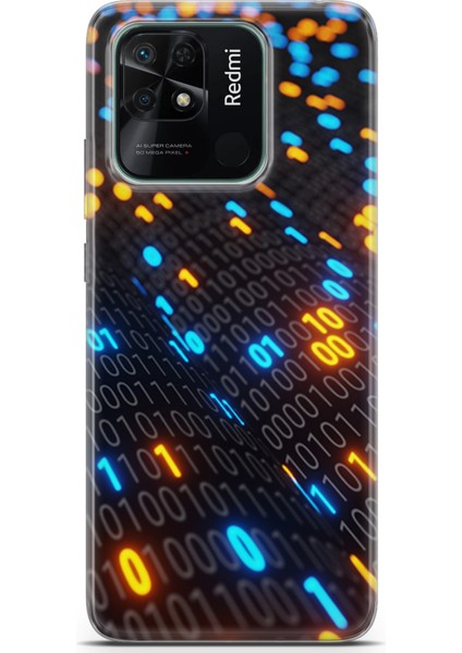 Xiaomi Redmi 10C Kılıf Uv Baskılı Abxbi 5 Darbe Emici Binary Kod