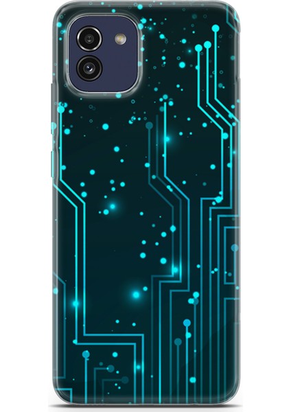 Samsung Galaxy A03 Kılıf Uv Baskılı Abxbi 7 Arka Kapak Devreler Tron