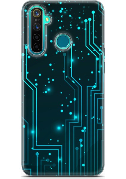 Realme 5 Pro Kılıf Uv Baskılı Abxbi 7 Koruyucu Kılıf Devreler Tron