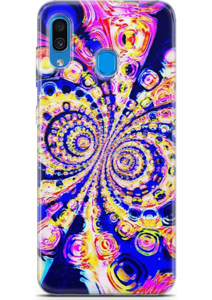 Samsung Galaxy A20 Kılıf Uv Baskılı Abxbi 1 Desenli Renkli Hipnoz