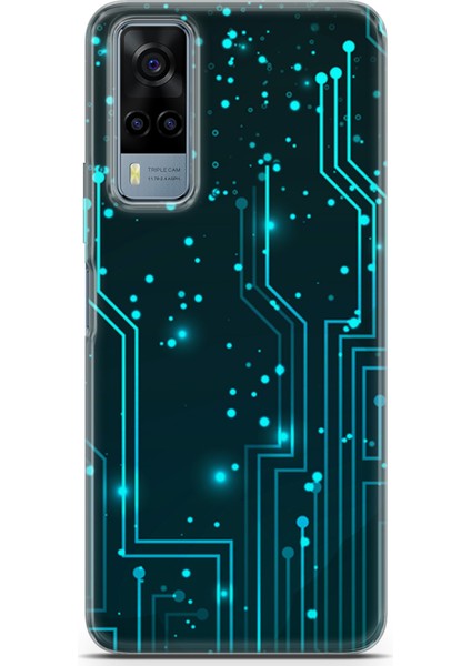 Vivo Y33 Kılıf Uv Baskılı Abxbi 7 Telefon Kabı Devreler Tron
