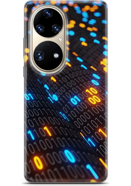 Huawei P50 Pro Kılıf Uv Baskılı Abxbi 5 Telefon Kabı Binary Kod