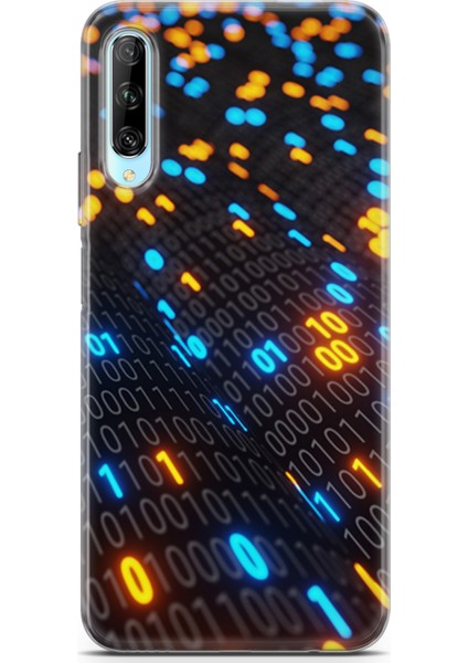 Huawei P Smart Pro 2019 Kılıf Uv Baskılı Abxbi 5 Darbe Emici Binary Kod
