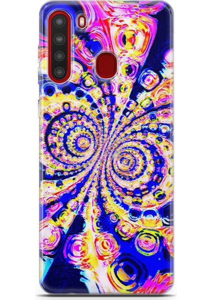 Samsung Galaxy A21 Kılıf Uv Baskılı Abxbi 1 Silikon Renkli Hipnoz
