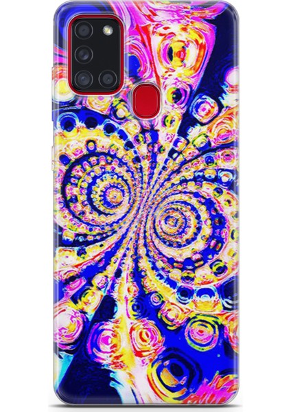 Samsung Galaxy A21S Kılıf Uv Baskılı Abxbi 1 Koruma Kılıfı Renkli Hipnoz