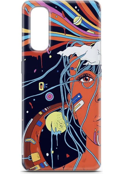 Oppo Find X2 Kılıf Uv Baskılı Abxbi 3 Darbe Emici Soyut Yüz